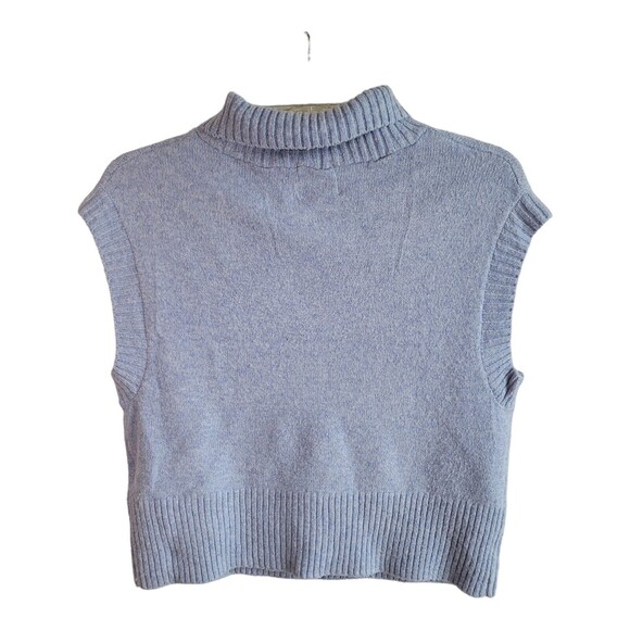 Sweater Vest Sz Small Blue Quarter Zip Pullover Soft Stretch Knit Pink Rose S - Picture 4 of 7